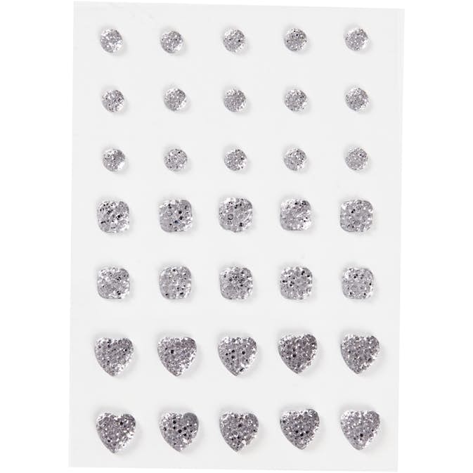 Rhinestones Creativ Company (Rund, Fyrkant, Hjärta) 35 St/1 Förp