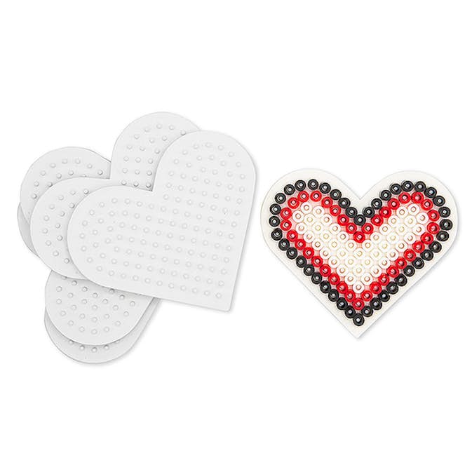 Pärlplatta Nabbi Nabbiplatta Biobeads Litet Hjärta Ø 9 cm 5 st