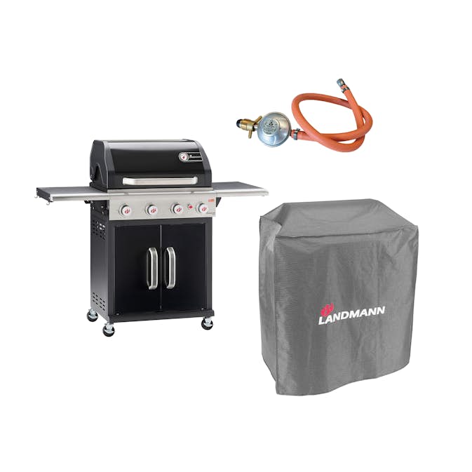 Gasolgrill Landmann Triton flexX PTS 4.0 Black med Överdrag och Regulatorset Outlet