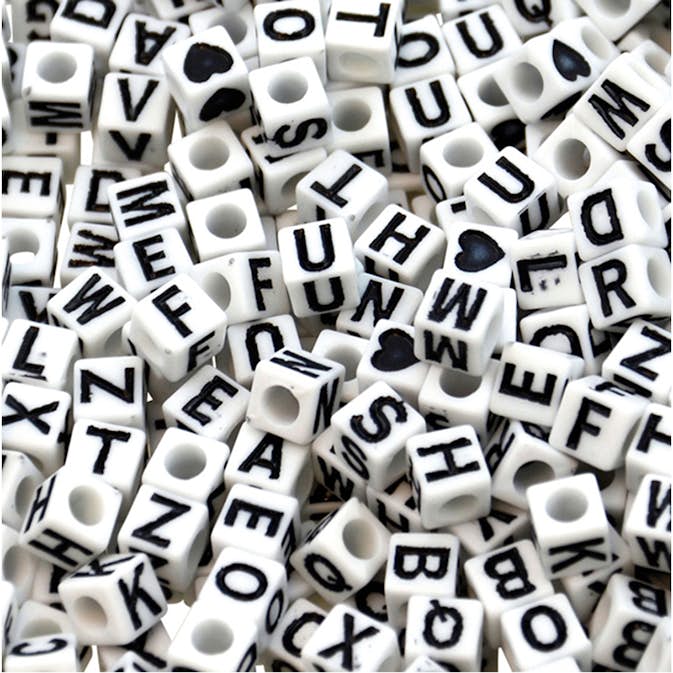 Plastpärlor ABA Skol A-Z 300 st