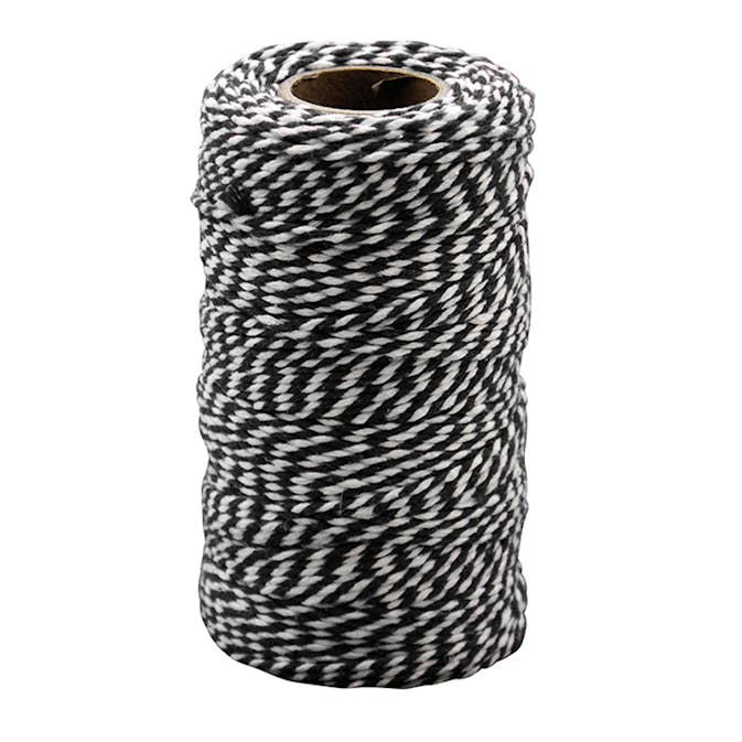 Bomullssnöre ABA Skol Svart/vit 100 M x2 mm