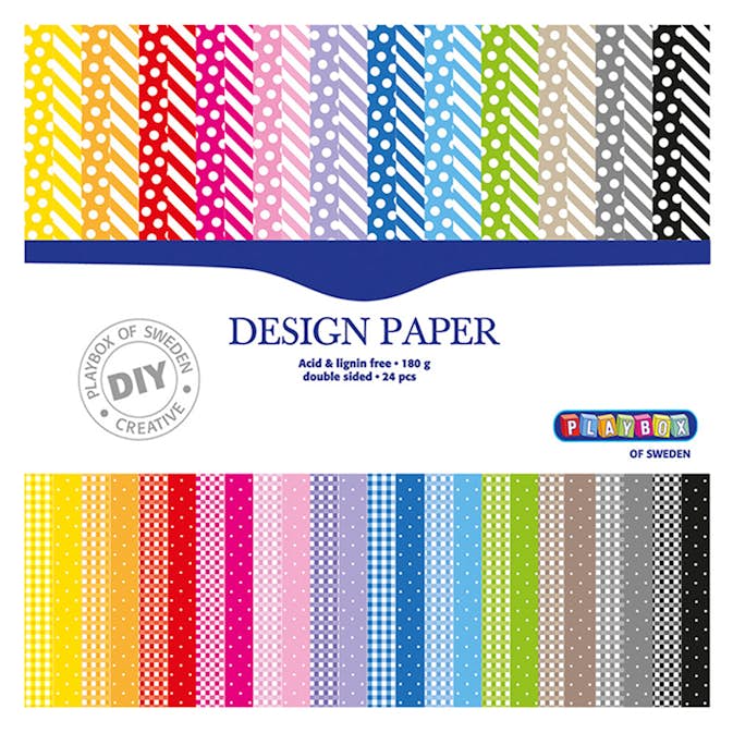 Designpapper ABA Skol Mönster 24 Ark