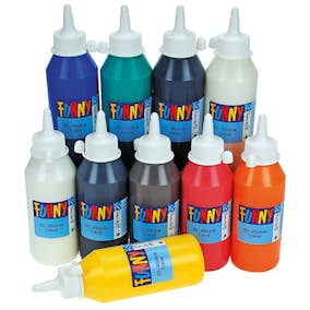 Fönstermålningsfärg ABA Skol Funny 9 Färger Färger Svart Kontur