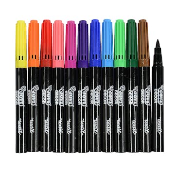 Textiltuschpennor Jovi 12 Färger