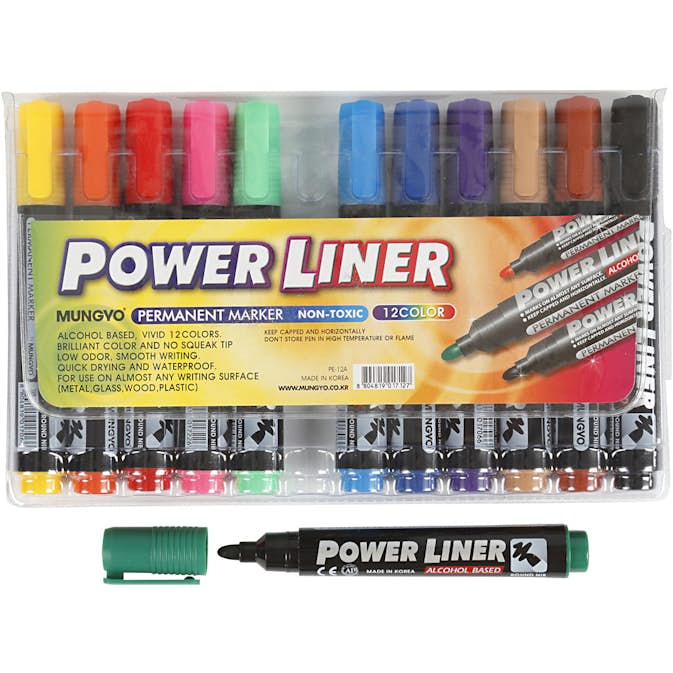 Power Liner Creativ Company Mixade Färger Spets 1,5-3 mm 12 St/1 Förp