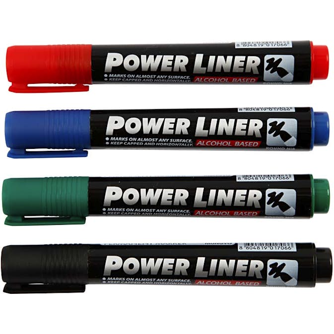Power Liner Creativ Company Mixade Färger 4 St/1 Förp