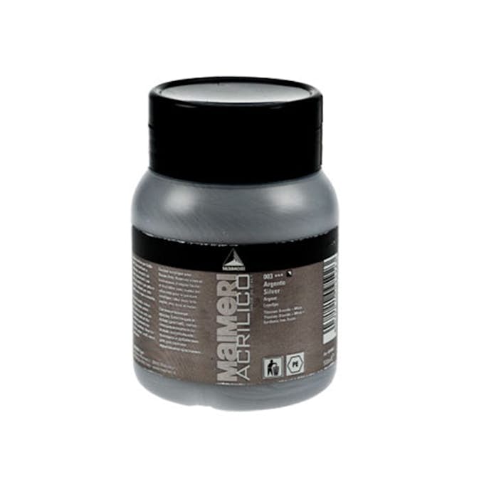Akrylfärg ABA Skol Acrilico Silver 500 ml