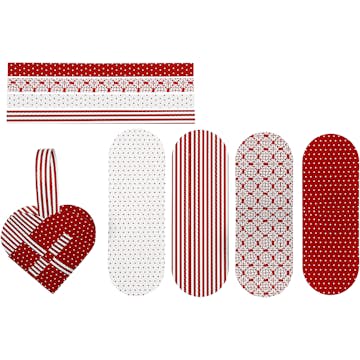 Materialset Creativ Company Flätade Hjärtan Röd/Vit, Stl 14,5x10 cm 8 Set/1 Förp