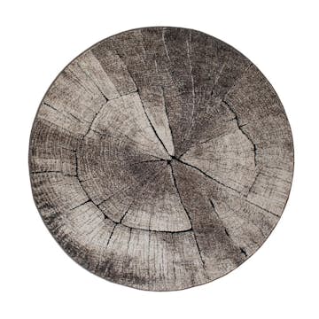 Friezematta KM Carpets Tree Rund Grå