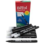 Tuschpennor Berol Colour Fine 12 Svarta Pennor