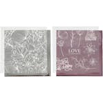 Dekorationsfolie Creativ Company Och Limark med Motiv Rosa Silver Blommor 4 Ark/1 Förp