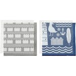 Dekorationsfolie Creativ Company Och Limark med Motiv Blå Silver Fyrtorn 2x2 Ark/1 Förp