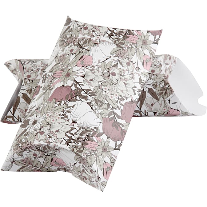 Presentask Creativ Company Beige Brun Rosa Vit Blommor Stl 23,9x15x6 cm 3 st/1 Förp