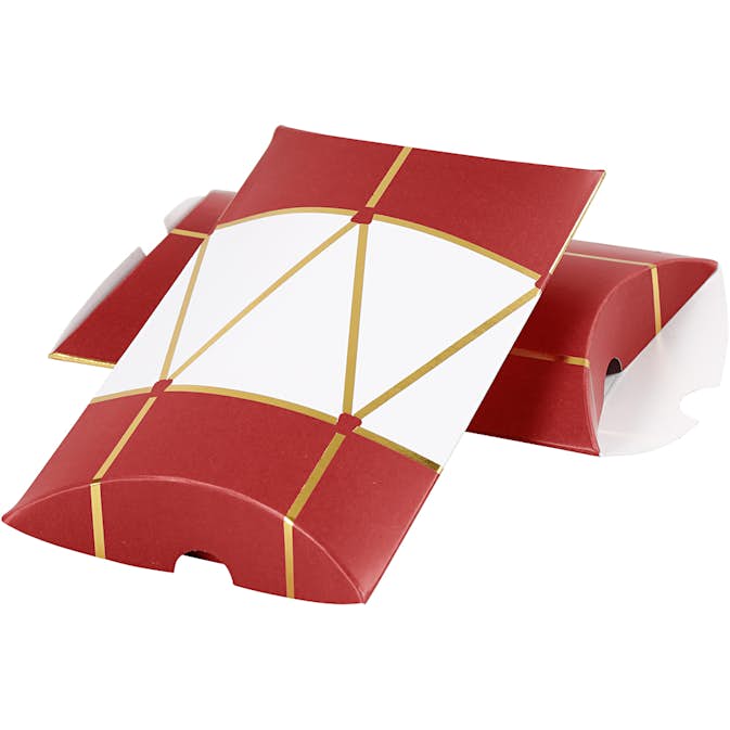 Presentask Creativ Company Guld Röd Vit Trumma Stl 14,9x9,4x2,5 cm 3 st/1 Förp