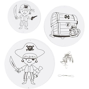 Mobil Creativ Company med Motiv Vit Pirat 3 Set/1 Förp