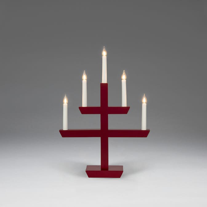 Adventsljusstake Gnosjö Konstsmide 2572 Träljusstake 5 Ljus