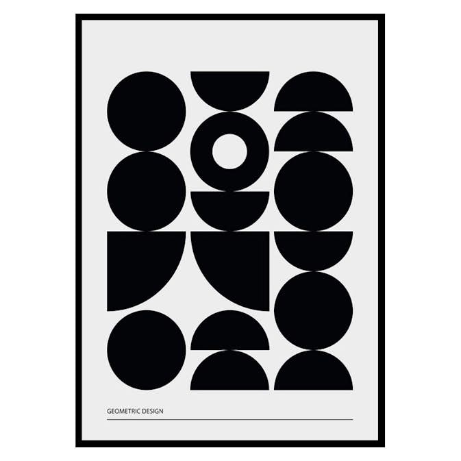 Poster Gallerix Geometric Graphic Black No1