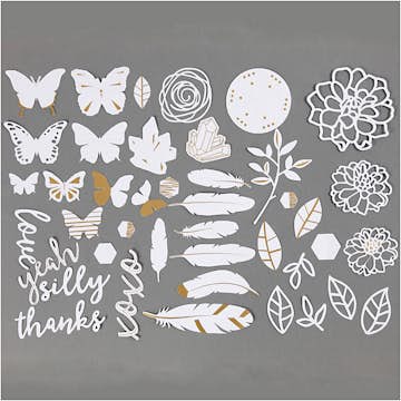 Etiketter Creativ Company i Akrylpapper med Guldtryck 44 st/1 Förp