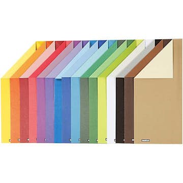 Färgad kartong Creativ Company A4 210x297 mm 16 Mix Ark/1 Förp Enfärgade