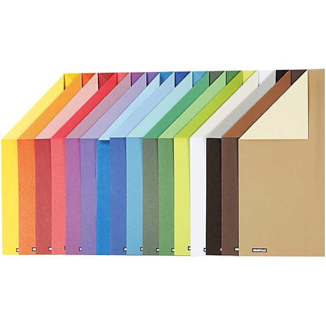 Färgad kartong Creativ Company A4 210x297 mm 16 Mix Ark/1 Förp Enfärgade