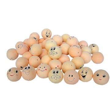 Vaddkulor ABA Skol Beige Med Ansikten 30 mm 50 st