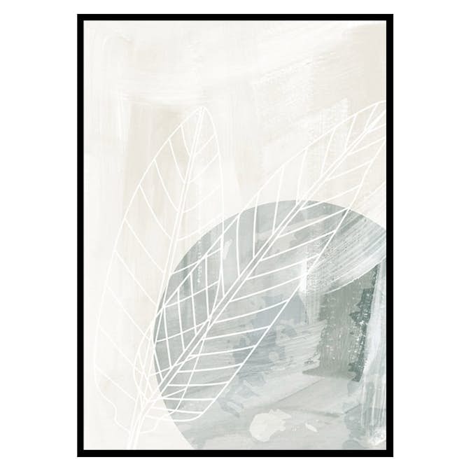 Poster Gallerix Watercolor Leaf Silhouette