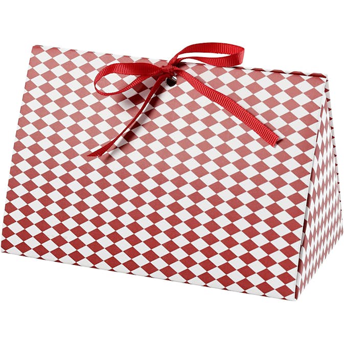 Presentask Creativ Company Röd Vit Harlekin Mönster Stl 15x7x8 cm 3 st/1 Förp