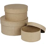 Handgjorda Askar Creativ Company Runda Pappaskar 3 st/ 1 Set