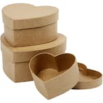 Handgjorda Askar Creativ Company Pappaskar Hjärta 3 st/ 1 Set