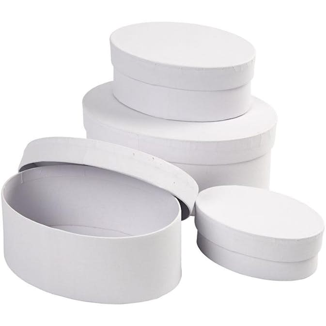 Askar Creativ Company Ovala Pappaskar Vit 4 st/ 1 Set