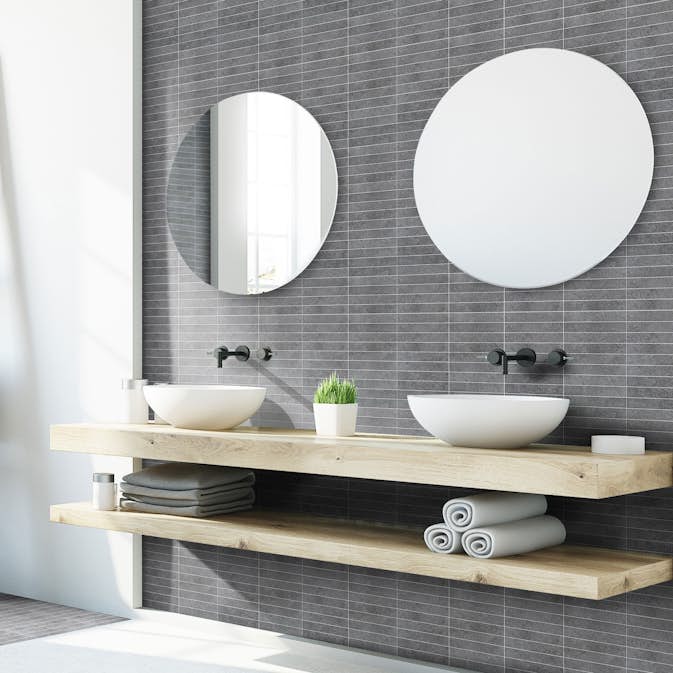 Mosaik Arredo SunStone Svart Mosaic 3x15 cm