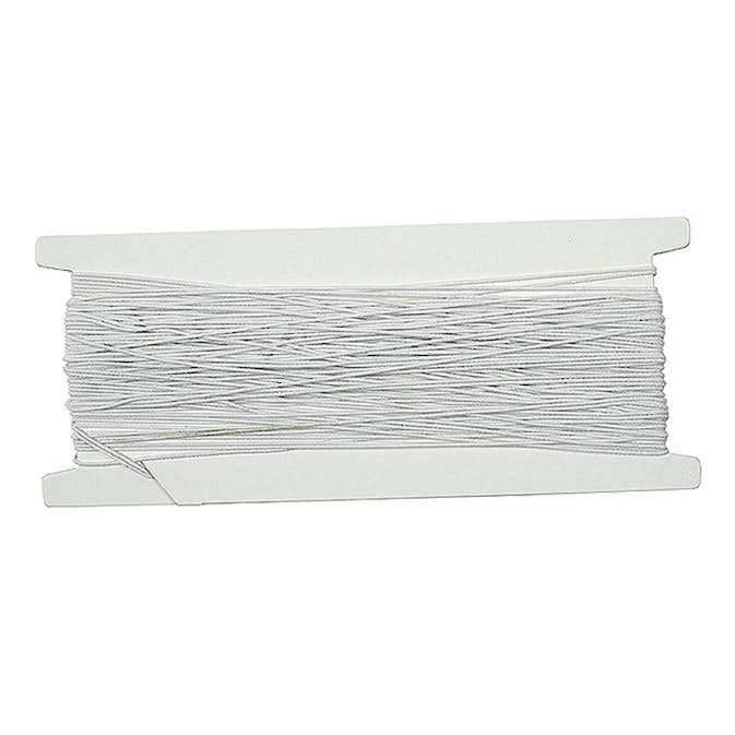 Gummitråd ABA Skol Vävklädd Vit 1 mm x25 M