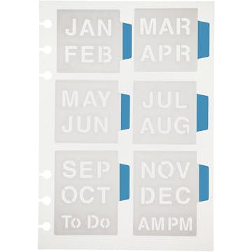 Schablon Creativ Company Stencil Månader 12,5x17,5 cm 1 Ark