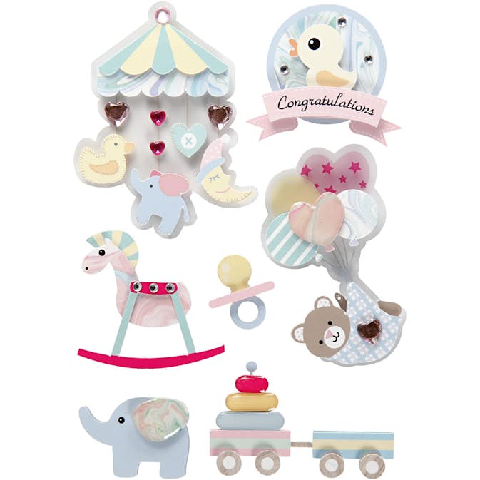 3D-stickers Creativ Company Baby 8-pack