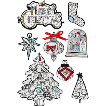 3D-stickers Creativ Company Grafiska Julmotiv 8-pack