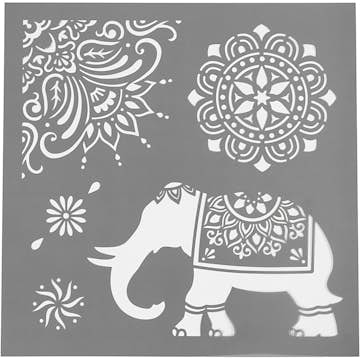 Stencil Creativ Company Etniska motiv Elefant