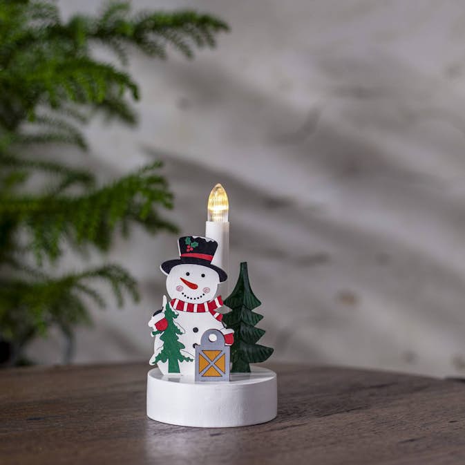 Adventsljusstake Star Trading Billy 1 Ljus Snögubbe