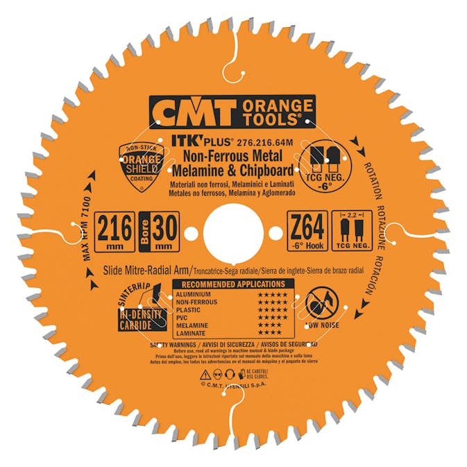 Sågklinga CMT Orange Tools fintandad NE Neg Alu/Plast