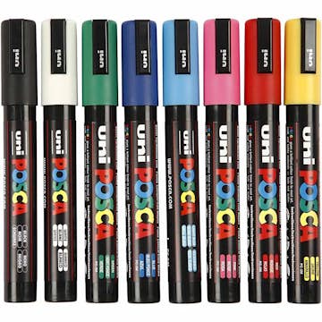 Märkpenna Creativ Company Posca Mixade Färger Nr. Pc-5M, Spets 2,5 mm 8 St/1 Förp