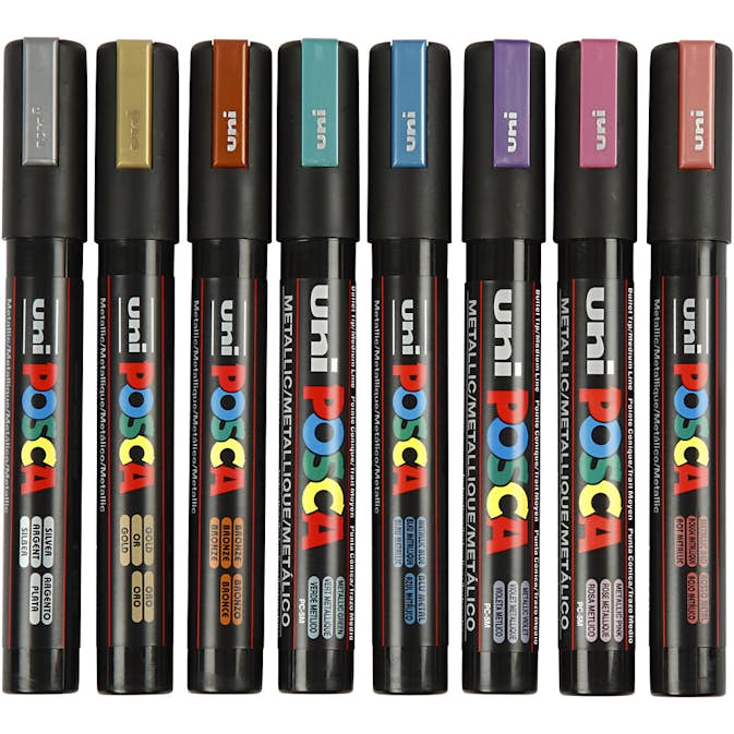 Märkpenna Creativ Company Posca Metallicfärger, Nr. Pc-5M, Spets 2,5 mm 8 St/1 Förp
