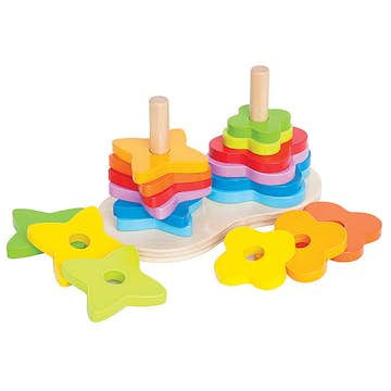 Stapelleksak ABA Skol Dubbla Regnbågsstaplar