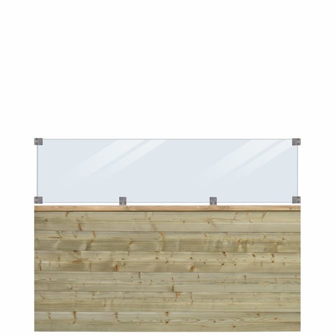 Plank Profilstaket PLUS med Glas 174 x 125 cm