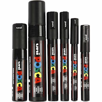 Märkpenna Creativ Company Posca Svart Spets 0,7-15 mm 6 St/1 Förp