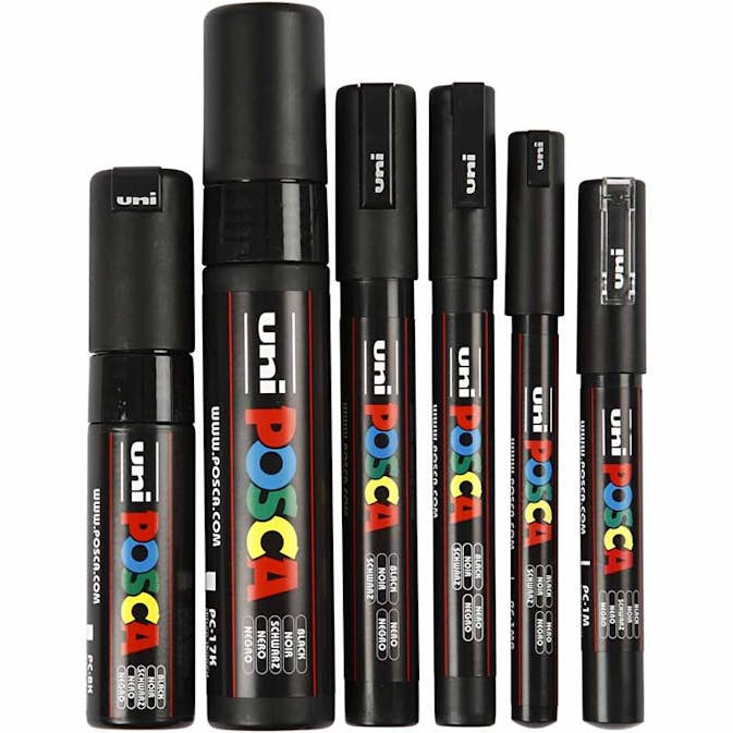 Märkpenna Creativ Company Posca Svart Spets 0,7-15 mm 6 St/1 Förp