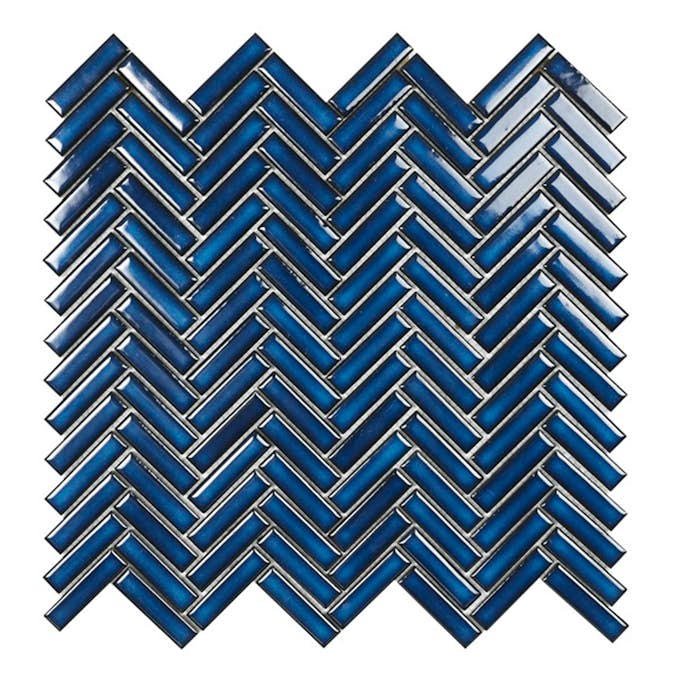 Mosaik Lhådös Fishbone Blue Glossy cm