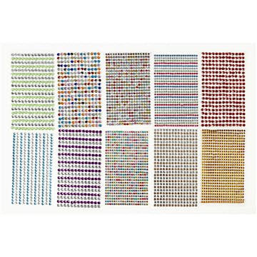 Stickers Creativ Company Rhinstenar Mixade Färger 16x9,5 cm 10 Ark/1 Förp