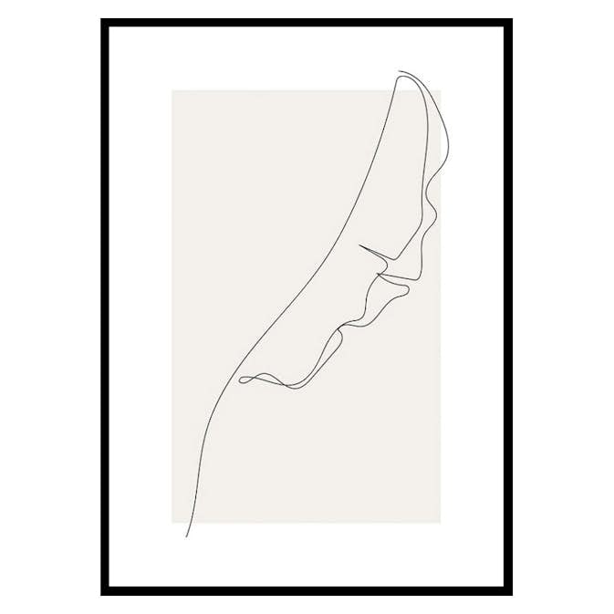 Poster Gallerix Banana Leaf Line Art No1