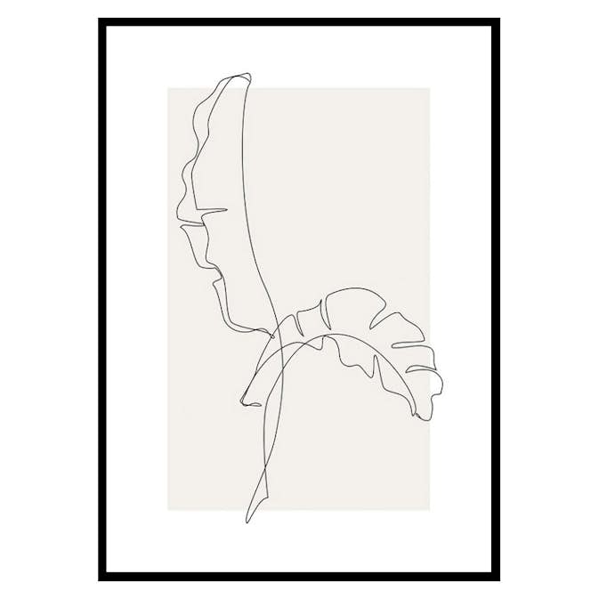 Poster Gallerix Banana Leaf Line Art No2