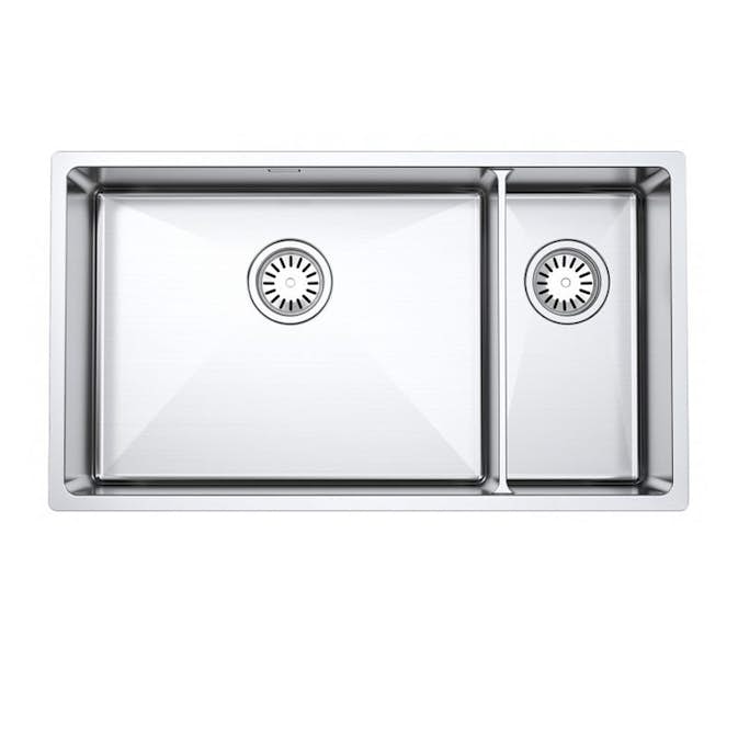 Diskho DecoSteel DI-ART 5320 Rostfri Dubbel med Korgventil & Vattenlås
