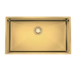 Diskho DecoSteel DI-ART GOLD 73, Enkel Diskho för Kök eller Tvättstuga, Guld, Rostfri Plåt/PVD